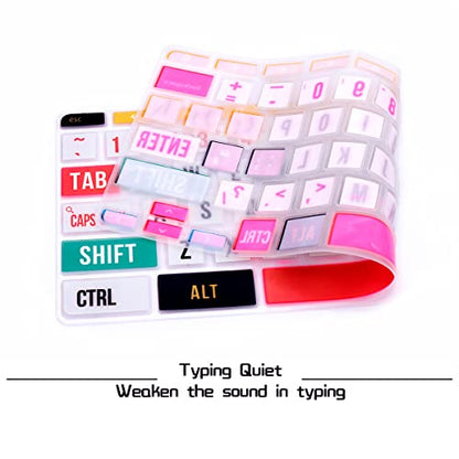 HRH Silicon Keyboard Cover Skin for HP Chromebook 11 x360 11.6",Chromebook 11 G2/G3/G4/G5/G6 EE/G7 EE 11.6",Chromebook 14-ca 14-ak14-X Series/Chromebook 14 G2 G3 G4 Keyboard Skin,Creative Rainbow font - color: Creative Rainbow font