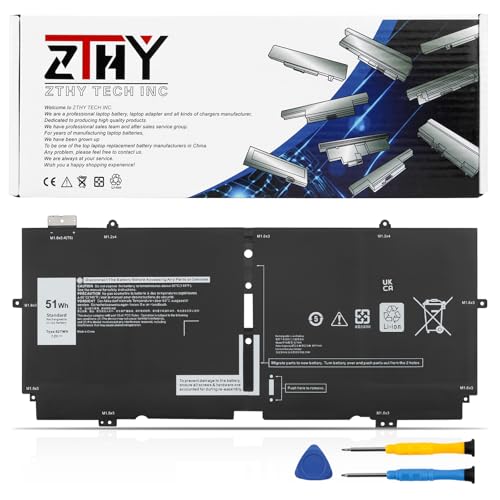 ZTHY 51Wh 52TWH Laptop Battery Replacement for Dell XPS 13 7390 2-in-1 | P103G P103G001 P103G002 Series Notebook MM6M8 0MM6M8 XX3T7 0XX3T7 Battery 7.6V 4-Cell 6375mAh