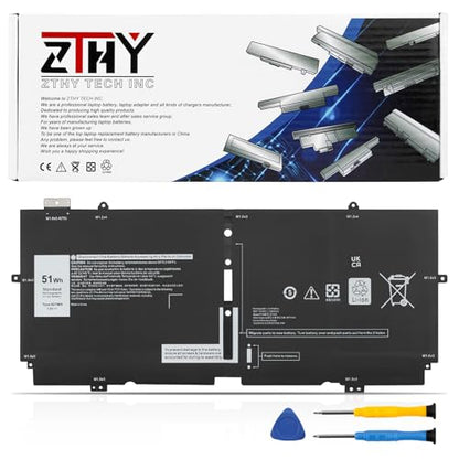 ZTHY 51Wh 52TWH Laptop Battery Replacement for Dell XPS 13 7390 2-in-1 | P103G P103G001 P103G002 Series Notebook MM6M8 0MM6M8 XX3T7 0XX3T7 Battery 7.6V 4-Cell 6375mAh