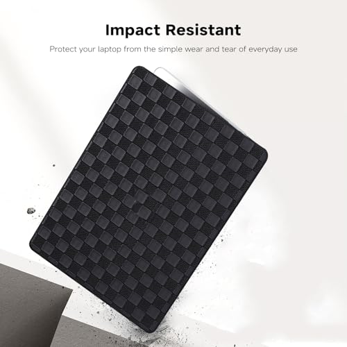 for MacBook Neo Case 13-Inch,Checkerd Print,Leather Textured | Logo Cutout，Keyboard Skin, Anti-Fingerprint, Anti-Scratch, Slim, Lightweight, Black - color: Checkerboard Black