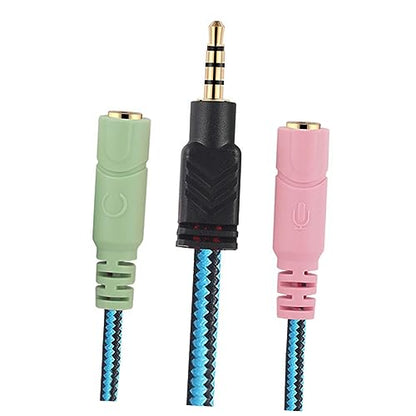 jojofuny 2pcs Male to Female Audio Splitter Adapter for Headset and Microphone Stereo Cable for Laptop and Mobile Devices Convenient Headphone Mic Splitter for Enhanced Audio