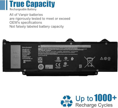 R73TC DR02P Laptop Battery Replacement for Dell Latitude 5440 5450 5540 5550 Precision 3480 3490 3580 3590 Series 0V042N V042N 11.4V 54Wh - size: 10.37*3.38*0.18 inch R73TC