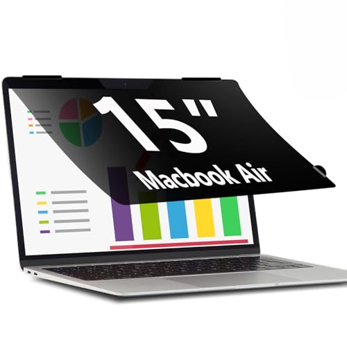 Privacy Screen for MacBook Air 15 Inch (2023-2025, M2, M3, M4) | Removable Flip Over Laptop Privacy Shield | Anti-Glare | Eye Protection| Aniti Spy | Blue Light Reduced Protector - size: Macbook Air 15" M3/M4/M5
