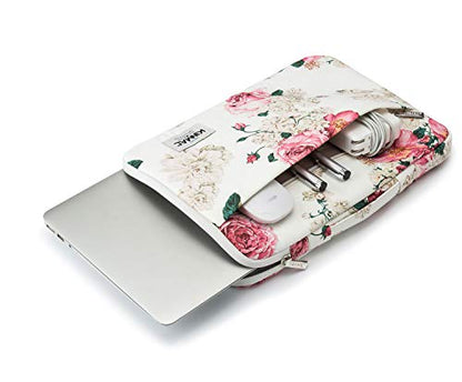 Kinmac 360° Heavy Duty Protective Laptop Sleeve Case Bag Cover with Handle for MacBook Air 13 inch,iPad Pro 13 inch and 13.3 inch HP,Dell,Lenovo,Asus,Acer Laptop (Peony) - color: Peony, size: 12 inch-13.3 inch