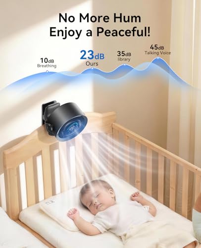 KIMMOO Portable Clip on Fan, 100-Speed Rechargeable USB Fan with LED Display, 360° Rotation & Strong Airflow Desk Fan, Up to 17 Hours Small Battery Fan for Outdoor Travel Camping Treadmill Car (Black) - color: Black