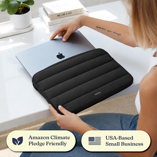 Vandel The Original Puffy Laptop Sleeve Case, 13-14 inch Laptop Sleeve Bag | Compatible with MacBook Air/Pro 13/Pro 14/iPad Pro 12.9, HP Dell ASUS Computer Case Bag Cover, Stylish Aesthetic Design - color: e. Black, size: 13-14 Inch