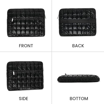 Canvas Life 360 Protective Plush Laptop Sleeve 14-14.4-inch Laptop Sleeve Bag Compatible with HP, Lenovo, Dell, ASUS, MacBook Pro 14-inch - Quilted Design (Black, 14 inch / 14.0 inch) - color: Black