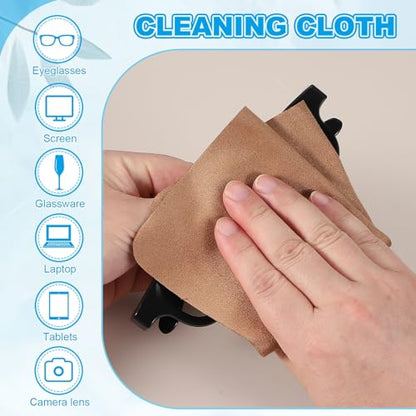 PATIKIL Glasses Cleaning Cloth 6.9" x 5.7", 12 Pcs Microfiber Eyeglasses Cleaner Cloths Soft Suede Wipe Screen for Camera Len Eyeglass Screens Phones Smart Devices, Brown - color: Brown, size: 6.9" x 5.7"