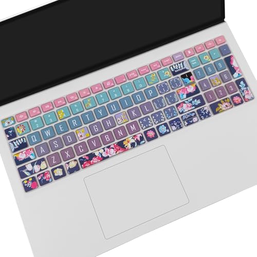 Keyboard Cover for Dell Inspiron 15 3000 5000 7000 3510 3511 3515 3525 3530 3535 5510 5515 5518 7510 15.6", Inspiron 16 7610, Vostro 15 3510 5510 5515, Latitude 3520, Red Flower - color: Red Flower