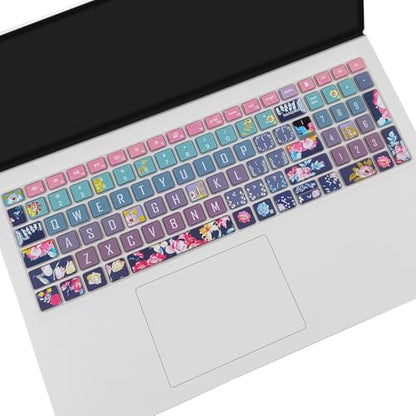 Keyboard Cover for Dell Inspiron 15 3000 5000 7000 3510 3511 3515 3525 3530 3535 5510 5515 5518 7510 15.6", Inspiron 16 7610, Vostro 15 3510 5510 5515, Latitude 3520, Red Flower - color: Red Flower