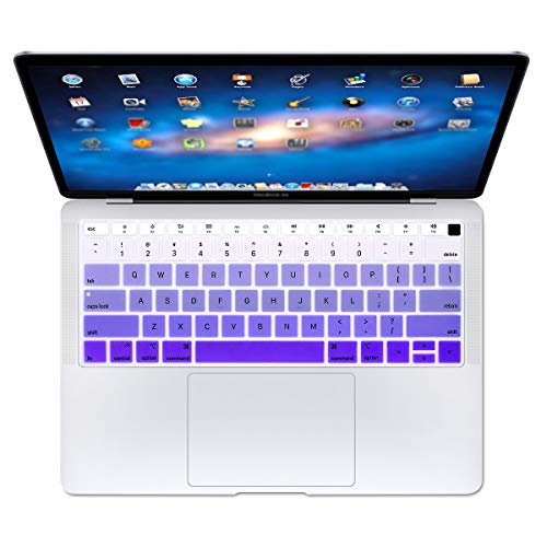 Se7enline for MacBook Pro 13/16 inch Keyboard Cover 2019-2026,Living Coral | Silicone Waterproof Dustproof Durable Washable Laptop Accessories US Layout 2023 2022 2021 2020 2019 2018,Purple - color: Gradient Purple
