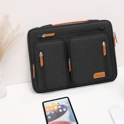 MOSISO 360 Protective Laptop Case 15.6 inch, 15-16 inch Laptop Sleeve | Compatible with MacBook Pro 16, HP Acer Dell Lenovo ASUS, Side Open Carrying Computer Bag with 5 Accessory Pockets&Belt,Black - color: Black, size: 15.6 inch