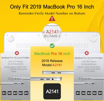 Mektron Case for MacBook Pro 16 Inch A2141 Cover 2019 Release 16" with Liquid Retina Display/Touch ID, Plastic Hard Shell with Keyboard Skin & Screen Protector & Dust Plug, Fox and Deer - color: Fox and Deer