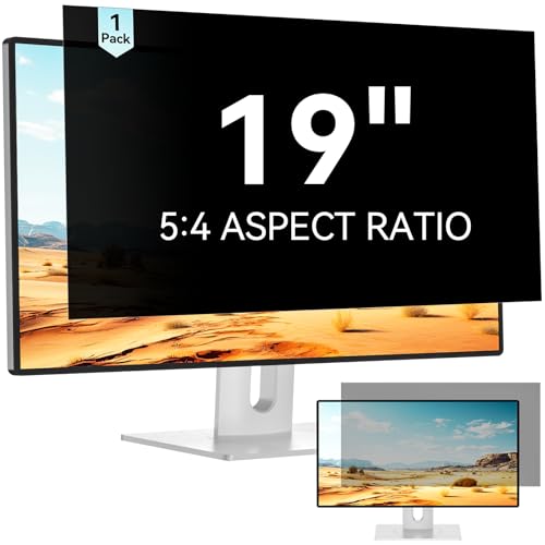 Mamol 19 Inch Computer Privacy Screen Filter for 5:4 Widescreen Monitor, Removable Eye Protection Anti Glare Spy Blue Light Filter Privacy Shield, Anti Scratch Screen Protector Film 19 In - size: 19'' Privacy Screen (5:4)