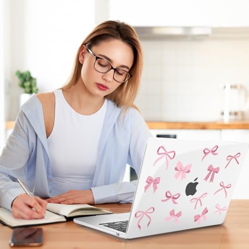 Teryeefi Case for MacBook Air 13 inch M1 A2337 A2179 A1932 2018 2021 2020 2019 2018 Release, Plastic Hard Shell Case & Keyboard Cover & Screen Protector, Cute Pink Bows - color: Cute Pink Bows
