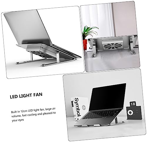 TEHAUX Laptop Cooler with RGB LED Adjustable Height and Angle Quiet Fan for Enhanced Cooling for Use
