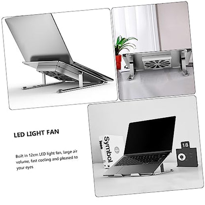 TEHAUX Laptop Cooler with RGB LED Adjustable Height and Angle Quiet Fan for Enhanced Cooling for Use