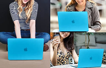 CISSOOK Compatible with MacBook Air 13 inch Case A2337 M1 A2179 A1932 Model 2021 2020-2018 Release, Plastic Blue Hard Shell Case with Keyboard Cover for Mac Air 13.3" with Touch ID, Matte Sky Blue - color: Air13inch-Matte Sky Blue