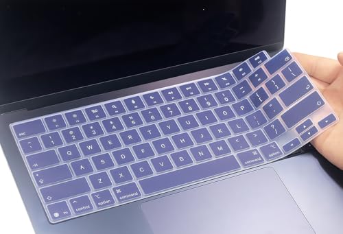 Keyboard Skin Compatible for 2026 MacBook Neo 13" A3404, Air 15.3" 13.6" M5 M4 M3 M2 A3448 A3241 A3114 A2941 A3449 A3240 A3113 A2681, MacBook Pro 14 16 inch M5 M4 M3 M2 M1 A3426 A3427 A3434 (Indigo) - color: Indigo Blue