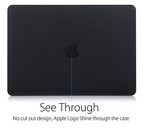 UESWILL Compatible with MacBook (Retina, 12-inch, 2015/2016/2017) Model: A1534, Smooth Soft Touch Matte Hard Shell Case Cover + Microfibre Cleaning Cloth, Black - color: Black, size: MacBook 12"