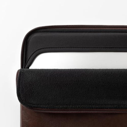 Comfyable Slim Protective Laptop Sleeve, PU Leather Bag Compatible with 15" MacBook Air (Snug Fit) M5 & 14" MacBook Pro M5 Pro/Max 2026 (Loose Fit), Briarwood - color: Briarwood, size: Snug Fit for MacBook Air 15-in