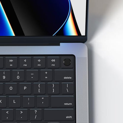 Soonjet Ultra Thin Keyboard Cover for MacBook Pro 14 16 & MacBook Air 13 15 | Premium TPU Protector for MacBook Pro 14/16 M1-M5 Pro/Max and MacBook Air 13/15 M2-M5, Touch ID Cutout, US ANSI Layout - color: Smokey(Surround Touch ID)