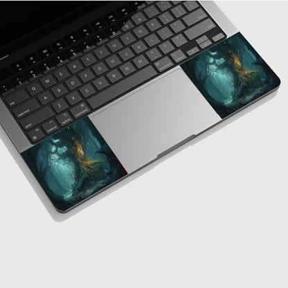 Universal Laptop Skin Sticker with 2 Wrist Pad Skins, Waterproof Scratch Resistant Vinyl Laptop Cover Decal, Cut to Fit for 11–15.6 Inch MacBook HP Dell Lenovo, Fantasy Forest - color: Fantasy Forest