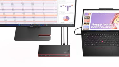 Lenovo ThinkPad USB 4 Smart Dock 5500 w/ 135W Adapter, Supports up to 4 Displays, 100W Power to Laptop, Integrated USB4 Cable, Eclipse Black