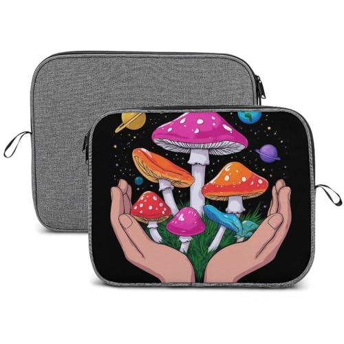 Funny Computer Sleeve Bag, Large Capacity Compact Laptop Case, Reusable Protective Laptop Sleeve for Commuting, Travel, Magic Mushrooms Space Planet Art, 14inch - color: Style(966), size: 14inch