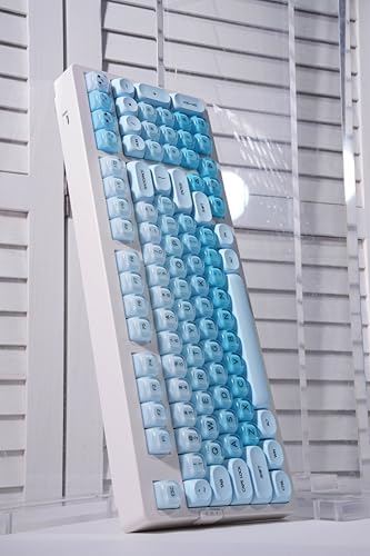 ZORNHER ZH980 Foundation Wireless Mechanical Keyboard,95% Blue Creamy Keyboard with Number Pad,Hot-Swappable Gaming Keyboard,Jelly Keycaps,Creamy Sounding Linear Switches,Hot-Swappable,Full Size - color: Blue Foundation, size: Creamy Switch