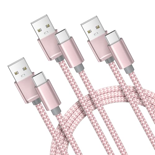 Basesailor for iPhone 17 16 Pro Max Charger Cord,USB to USB C Cable,Type C Charging Power Cord for Apple 17e 15 iPad 10 Air 4 5,Samsung Galaxy S26 S25 S24 S23,Pink,3Pack 3.3/6.6/10FT(1/2/3M) - color: Pink, size: 3Pack 3.3/6.6/10FT(1/2/3M), style: 3 Pack