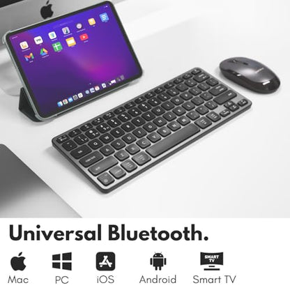 Macally Compact Backlit Bluetooth Keyboard for Mac – Space-Saving, Rechargeable Multi-Device Compatible Apple Wireless Keyboard for MacBook Pro/Air, iMac, Mac mini - color: Space Gray
