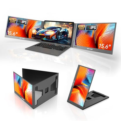 MT-VIKI 15.6 inch Laptop Screen Extender, Potable Monitor for Laptop Only One USB-C Cable Connection, Compatiable with Win/Mac (M1~M5), FHD 1080P, 360° Rotation【Included Carrying Bag】 - size: 15.6"