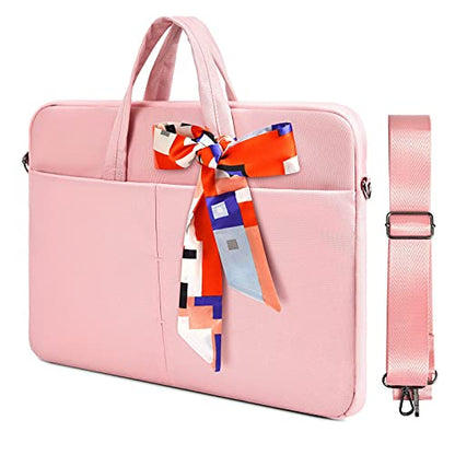 15.6 Inch Laptop Sleeve Shouler Bag Women Ladies Case for Macbook Pro 16 M5 M4-M1, Dell Inspiron 15, HP Envy/Pavilion 15.6, Acer Aspire 15, Lenovo IdeaPad 3 15.6, ASUS Chromebook MSI 15.6 Case, Pink - color: Pink, size: 15.6 Inch