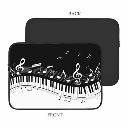 Laptop Sleeve Bag 15.4 15.6 Inch,Piano Keys with Musical Notes Black and White Protective Polyester Computer Cases Laptop Cover Briefcase Bag Tablet Travel Cover - color: LPS-018