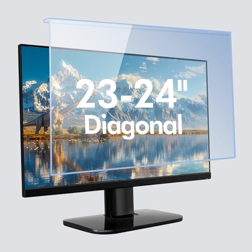23-24 Inch Blue Light Filter for Computer Monitor, Computer Screen Blue Light Blocker Panel for 23, 23.6, 23.8, 24 Inch Diagonal Widescreen Desktop PC iMac Monitor, HD Not Anti-Glare - size: for 23-24 inch monitors