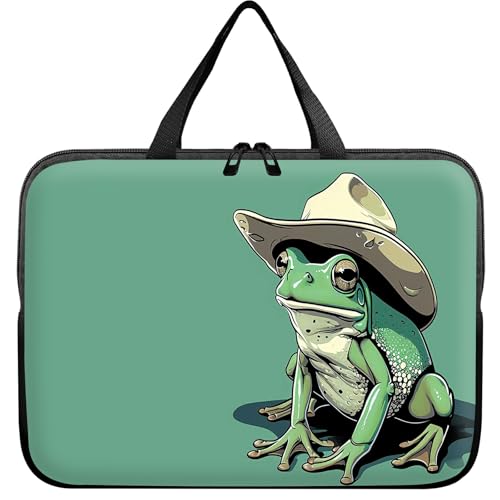 Laptop Sleeve Case Bag 13 inch, Green Frog Slim Carrying Case Durable Handbag Travel Laptop Bag for 13 inch MacBook Air M3/M2/Pro M2/ 13" iPad Pro/Air M4/M2 2024 - color: Green Frog, size: 13 inch
