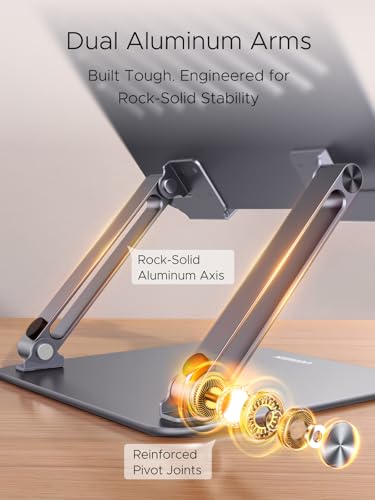 UGREEN Laptop Stand for Desk Laptop Riser Holder Foldable Portable Computer Stand Ergonomic Compatible with MacBook Pro Air Notebook and Tablets 10-17.3 Inch Gray - color: Gray