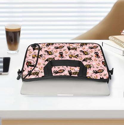 10 inch Messenger Bag Carrying Case with Handle Accessory Pocket Fits 7 to 10-Inch Laptops/Notebook/Kids Tablet (7-10.2 inch, Flowers Cats) - color: Flowers Cats, size: 7-10.2 inch