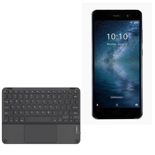 BoxWave Keyboard Compatible with FOXXD Miro - SlimKeys Bluetooth Keyboard with Trackpad, Portable Slim TouchPad - Jet Black