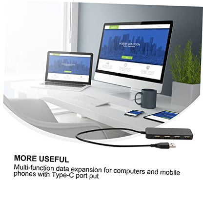Angoily 4-Port USB 2.0 Hub Splitter Adapter for Laptops and Desktops Ultra-Thin Design High-Speed Data Transfer Compatible Multiple Devices