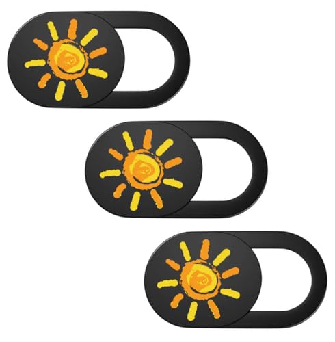 SIREG Webcam Cover Ultra Thin - Web Camera Cover fits Laptop,Tablet,PC,Computer, Smartphone, Protect Your Privacy and Security,Strong Adhesive (Sun-Black & 3 Pack) - color: Sun-Black & 3 pack
