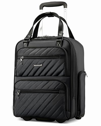 LUGGEX Underseat Carry On Luggage with Wheels, UDK Stylish Lightweight Under Seat Luggage, Soft Sided Personal Item Suitcase for Short Trip (UX-Core, All Black, 16 Inch) - color: All Black, size: Underseat 16 inch