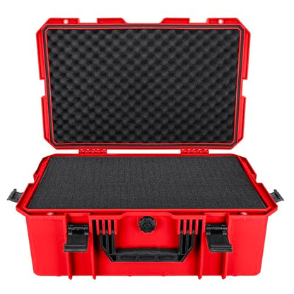 Eylar 21.6" Intact Series Carry-On Hard Camera Case, Lightweight and Durable Stacker Design with Foam (Red) - color: Red