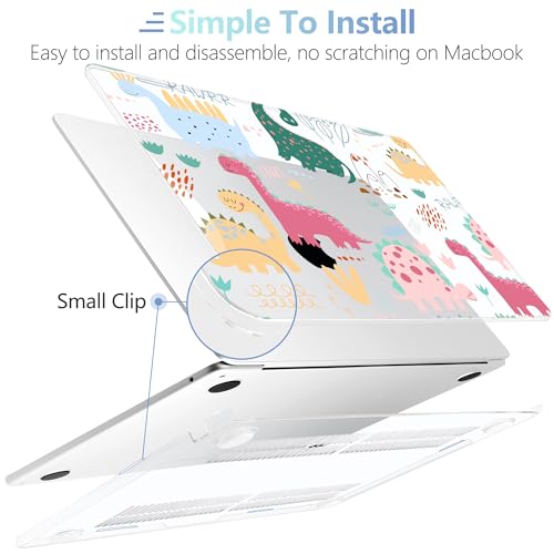 MEEgoodo for M5/M4/M3/M2 MacBook Air 15 inch Case 2026 2025 2024 2023, Case Fit Model (A3448/A3241/A3114/A2941) for MacBook Air 15.3 inch, Cute Dinosaurs - color: Cute Dinosaurs