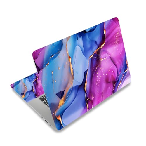 12.1-15.6 Inch Laptop Skin Decal, Universal Reusable Vinyl Laptop Cover Sticker, Waterproof Art Decal Protector in Colorful Marble - color: Colorful Marble