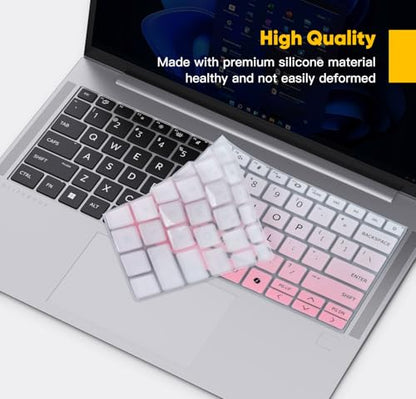 Keyboard Cover Skin for 2026 2025 2024 HP EliteBook 640 645 G11 14, HP EliteBook 1040 G11 14 Inch Laptop Accessories Protector(Not Fit 1040 640 645 G10), Gradual Pink - color: Gradual Pink