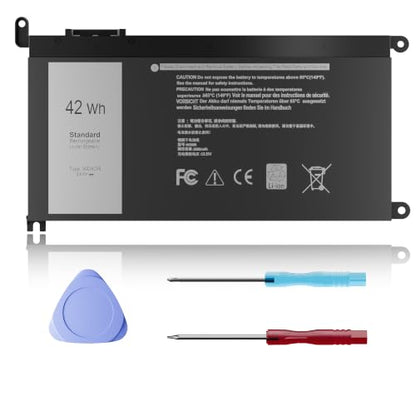 42wh WDXOR Laptop Battery for Dell Inspiron 13 15 5000 7000 Series 15 5565 5567 5568 5578 5579 7560 7570 13 7368 7378 5378 17 5765 5767 5770 P58F P66F, Latitude 3189 3390 & more WDXOR P69G 3CRH3 - size: 8 x 4.5 x 0.25 inches WDX0R BATTERY