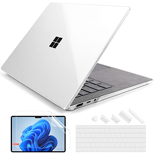 Batianda Premium Protective Case for 13.5 inch Microsoft Surface Laptop 5 4 3 with Alcantara Palm Rest - Slim Design with Superior Impact Resistance & Keyboard Cover & Screen Protector, Crystal Clear - color: Crystal Clear, size: with Alcantara Palm Rest