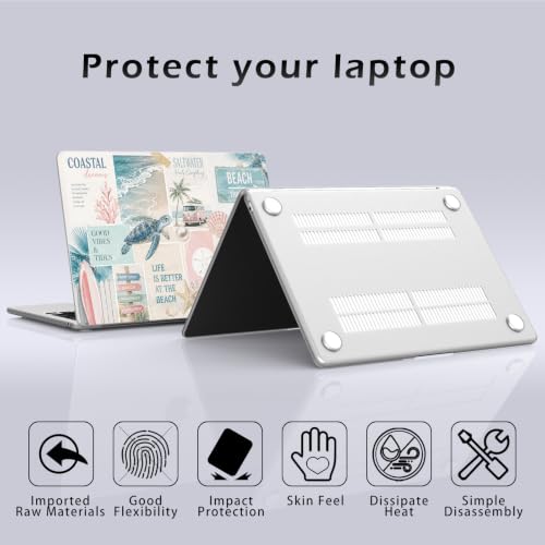 Compatible with MacBook Air 15 inch Case Sea Turtle Beach | M5 M4 M3 M2 2026-2023 Release A3448 A3241 A3114 A2941 | Cute Collage Protective Hard Shell Matte Cover for Mac Air 15.3 inch - color: Beach G, size: MacBook Air 15 inch